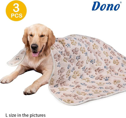 Dono 1 Pack 3 Dog Blankets, Soft Fluffy Fleece Pet Blanket Warm Sleep Mat Paw - Image 2