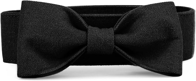 Segarty Bow Ties for Dogs Neck Girth 10.2-14.2in, Adjustable Black Bowtie by Segarty