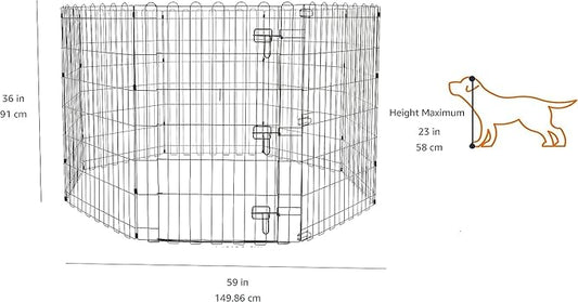 Amazon Basics Foldable Metal Exercise Dog Playpen, Indoor/Outdoor, Single Door - Image 2