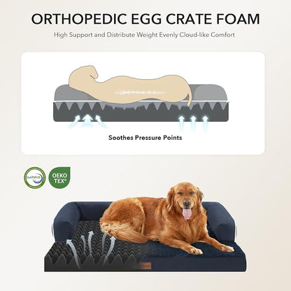 Orthopedic Dog Beds for Large Sized Dogs, Waterproof Egg Crate Foam Medium Dog - Image 2