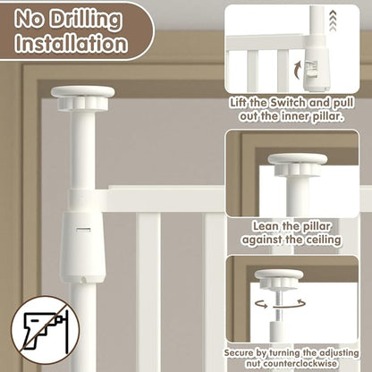71" Extra Tall Cat Pet Gate, 33.5-47.2 in Wide High Dog Gates - Image 5