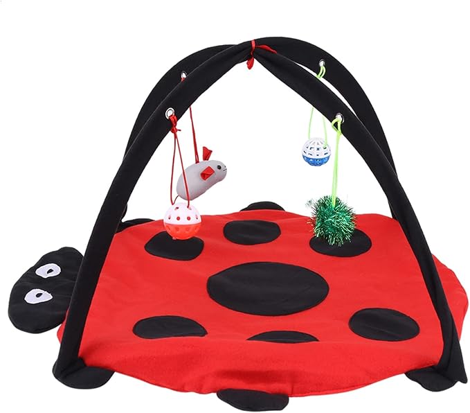 Foldable Cat Activity Play Mat Tent, Cat Activity Center Pet Kitten Cushion Bed - Image 9