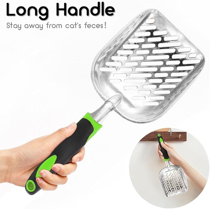 Cat Litter Scoop-Metal Cat Scooper-Long Handle Scoop, Cat Scooper-Poop - Image 4