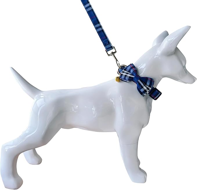 Yizepet Dog Collar and Leash Set-Plaid Puppy Collar - Image 5