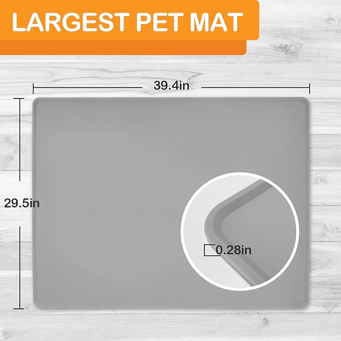 Pet Food Mat Pet Feeding Mat Silicone Placemat - Image 2