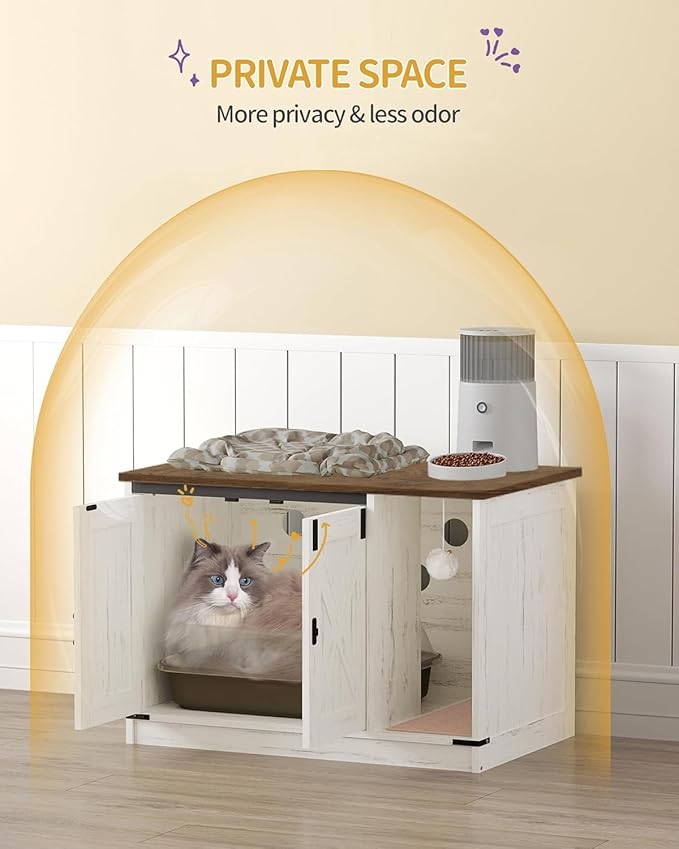 Cat Litter Box Enclosure, Hidden Litter Box Cabinet Furniture - Image 6