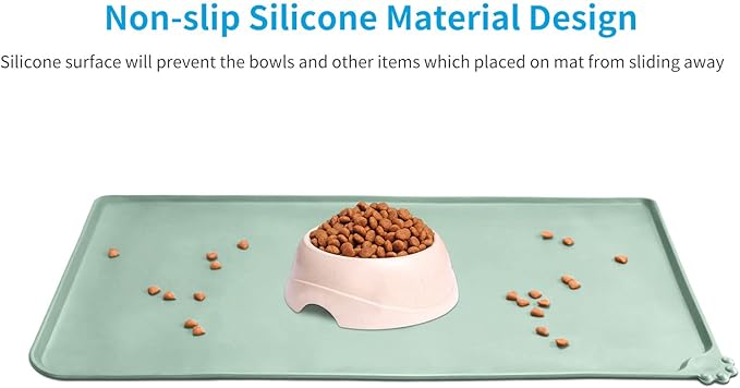 AUDWUD Silicone Waterproof Pet Feeding Mats, Anti Slip Bowl Pad, Dog Mat - Image 2