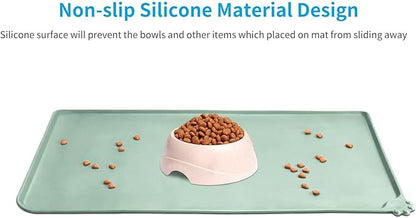AUDWUD Silicone Waterproof Pet Feeding Mats, Anti Slip Bowl Pad, Dog Mat - Image 2