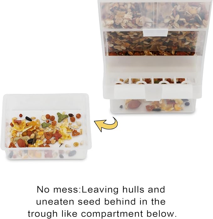 Hypeety Automatic Bird Feeder No Mess Pet Feeder Seed Food Container Perch Cage - Image 3