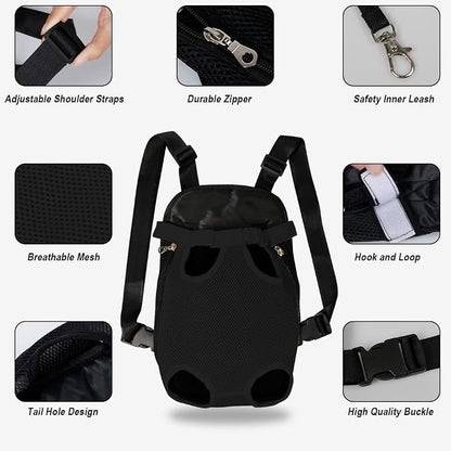 FEimaX Dog Carrier Backpack Pet Legs Out Front Cat Travel Bag, Adjustable Puppy - Image 3