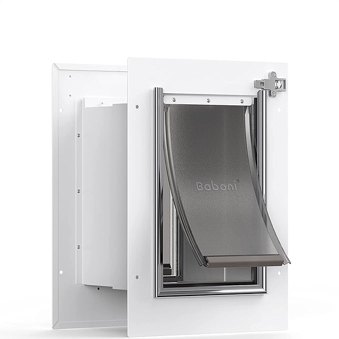 Baboni Pet Door for Wall, Steel Frame and Telescoping Tunnel, Aluminum Lock by Baboni