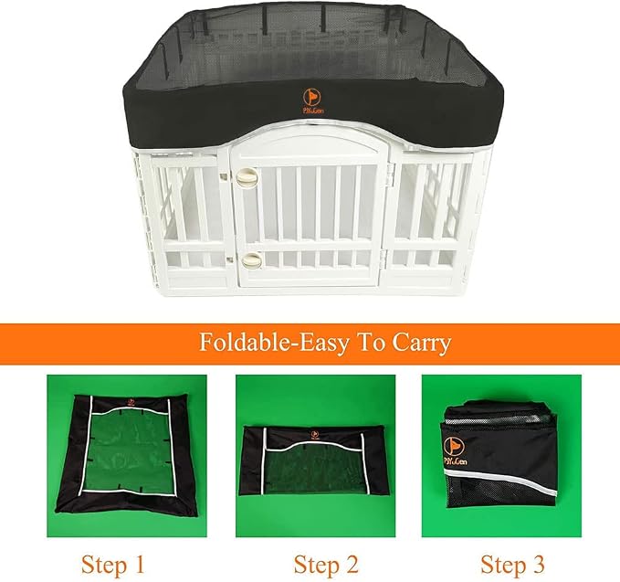 PJYuCien Dog Playpen Mesh Top Cover, Fits 36 Inch 4 Panels Regular Square - Image 8