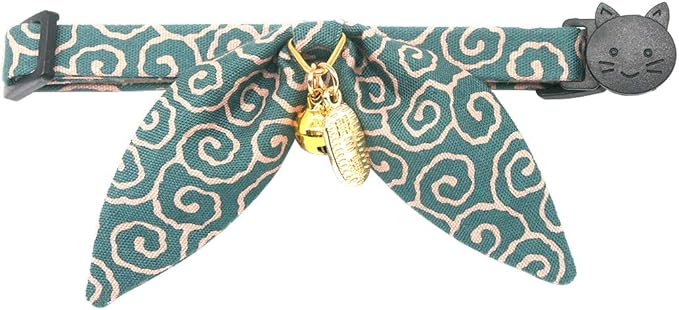 PetSoKoo Bunny Ears Cat Collar, Japan Lucky ‘開三運’ Charm. Safety Breakaway - Image 3