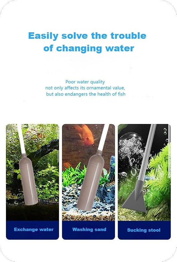 Aquarium Siphon Vacuum Cleaner, 9.84 Foot Aquarium Gravel Cleaner kit, - Image 7