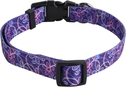 QQPETS Adjustable Soft Dog Collar: Print Flower Pink Multicolor Cute Patterns - Image 5