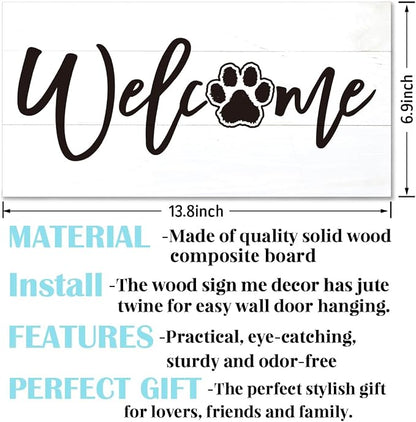 Welcome Sign for Front Door, Welcome Decor Wooden Hanging Sign for Wall Decor - Image 2