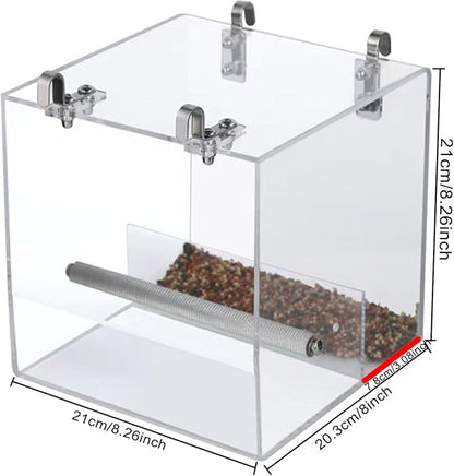 Automatic Acrylic Bird Feeder for Cage, No Mess - Image 2