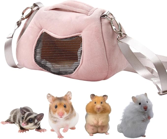 Small Pet Carrier Bag with Adjustable Shoulder Strap Hamster Travel Cage by Copfeu