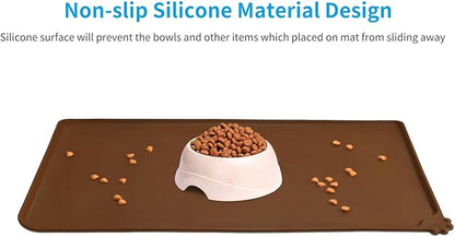 AUDWUD Silicone Waterproof Pet Feeding Mats, Anti Slip Bowl Pad, Dog Mat - Image 2