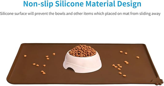 AUDWUD Silicone Waterproof Pet Feeding Mats, Anti Slip Bowl Pad, Dog Mat - Image 2