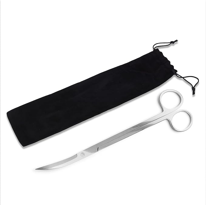 Mandala Crafts 10 Inches Silver Stainless Steel Curved Aquarium Scissors - Image 4