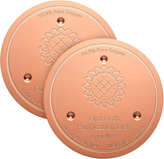 Mellbree 2-Pack Bird Bath Copper Disk, 0.6mm Reinforced 99.99% Pure Copper by Mellbree
