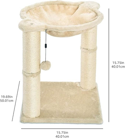 Amazon Basics Cat Tower with Hammock Bed and Scratching Post - Image 5