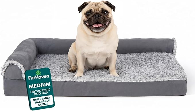 FurHaven Orthopedic Dog Bed for Medium Dogs, L-Shaped Chaise Mattress by FurHaven
