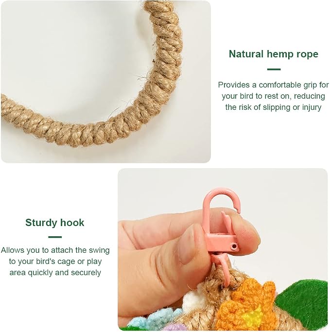 La La Pet® Bird Rope Swing - Image 4