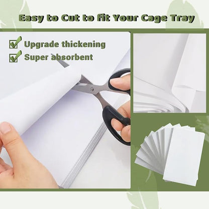 ZIQON 120 Pcs Bird Cage Liner Papers Big Size Cage Paper Liners Disposable Cage - Image 3