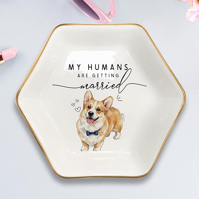 Custom Pet Portrait Watercolor Ring Dish, My Humans Are Getting Married Jewelry - Image 6