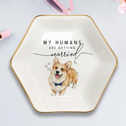 Custom Pet Portrait Watercolor Ring Dish, My Humans Are Getting Married Jewelry - Image 6