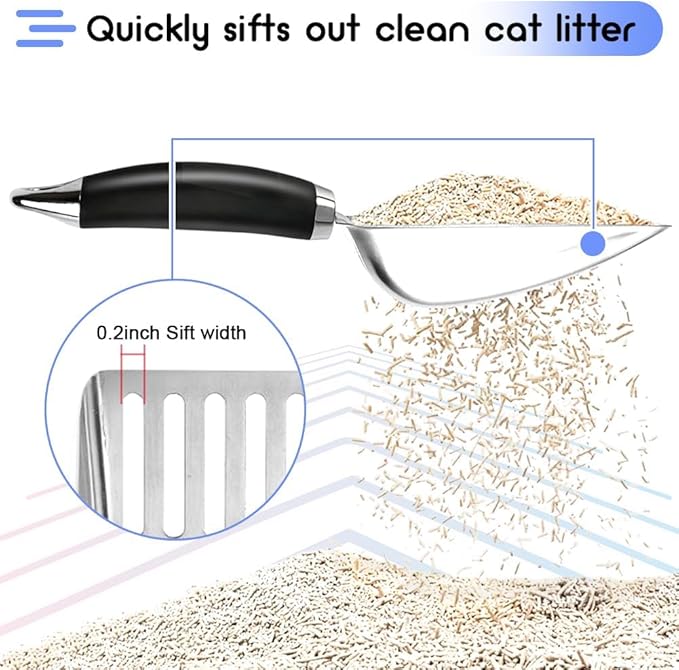 Stainless Steel Cat Litter Scoop, Metal Cat Litter Scoop, Kitty Metal Scooper - Image 4