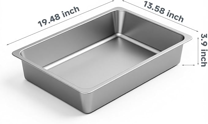 Kirecoo Stainless Steel Litter Box, Large Low Entry Metal Cat Pan Box, Indoor - Image 2