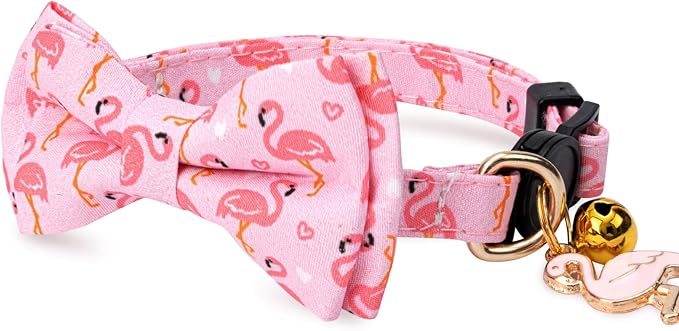 2 Pack Cotton Cat Collar with Bow Tie and Bell - Image 4