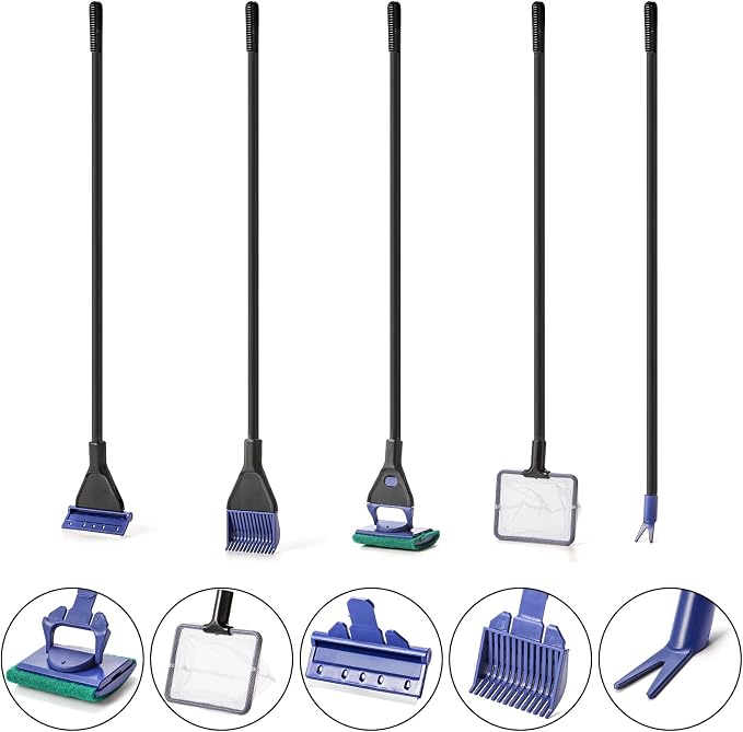 TOPZEA Aquarium Cleaning Tool Kit, 5 in 1 Fish Tank Cleaner Tools Set Including - Image 3