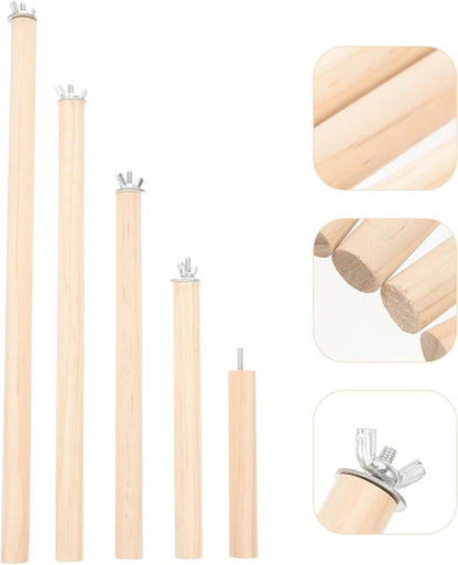 Veemoon Wood Bird Perch Stand 5pcs Parrot Cage Stick Standing Sticks Climbing - Image 3