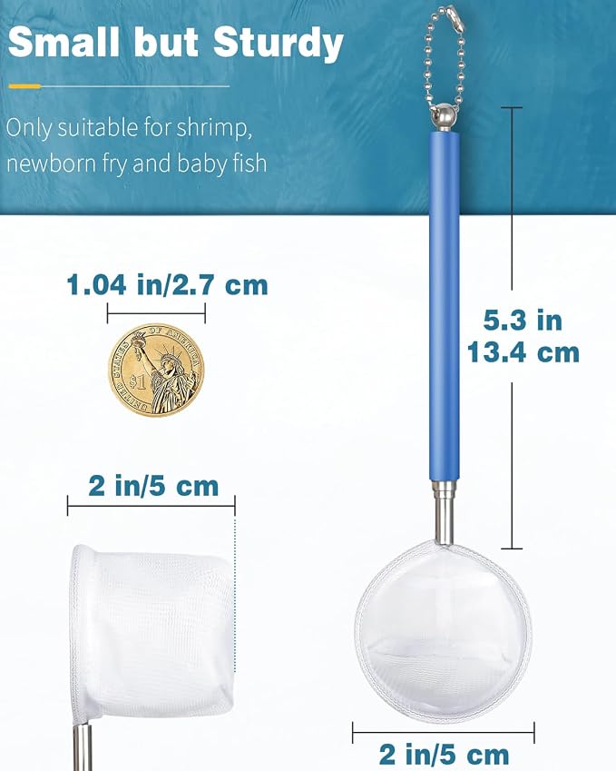 Pawfly Soft Round Aquarium Net, 2 Inch Shrimp Net - Image 7