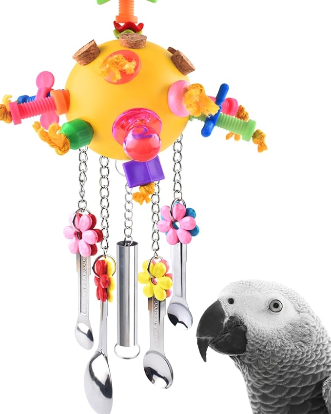 KATUMO Bird Toys Pull Spoons Colorful Acrylic Stick Toys Parrot Chew Toy by KATUMO