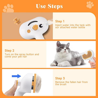 Pet Steam Brush for Dog & Cat – shower bath brush – Steam for Shedding & - Image 7