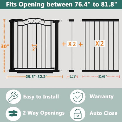 Fairy Baby 76.4"-81.8" Extra Wide Baby Gate - Image 2