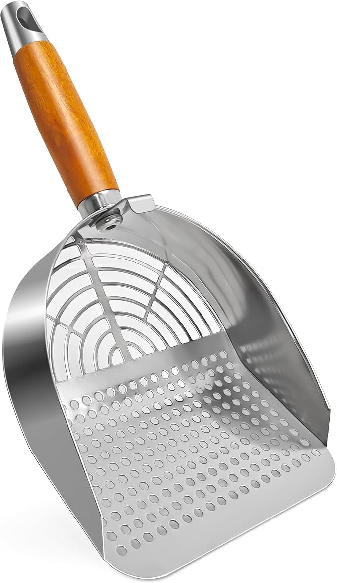 Stainless Steel Litter Scoop, Kitty Litter Scooper, Metal Cat Litter Scoop by LIHOOOOM