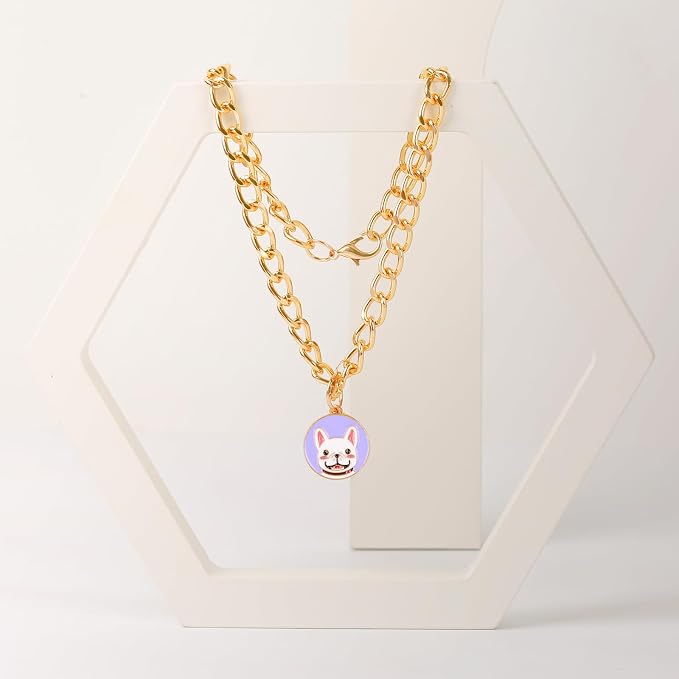 HOWWFALY Dog Collar and Cat Chain Necklace Stainless Steel Adjustable 18K Gold - Image 7