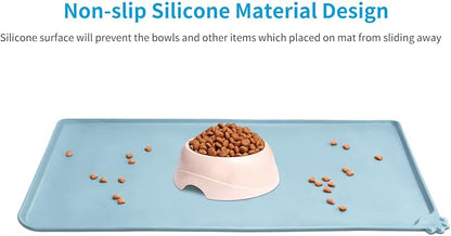AUDWUD Silicone Waterproof Pet Feeding Mats, Anti Slip Bowl Pad, Dog Mat - Image 2