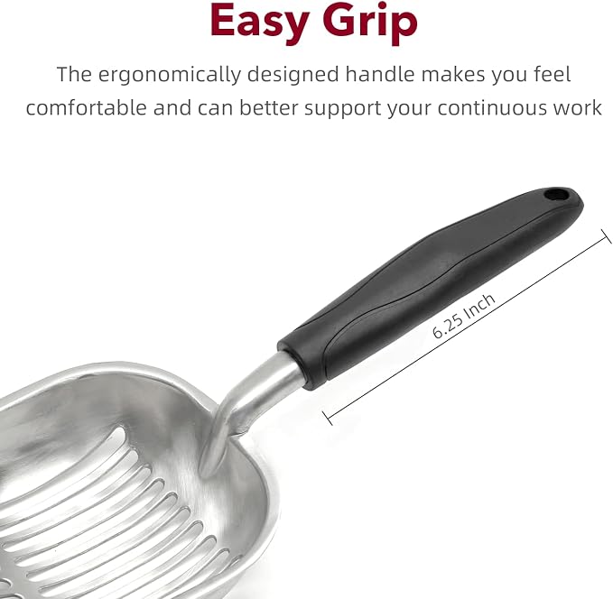 Cat Litter Scoop, Kitty Metal Scooper, Aluminum Alloy Sifter, Kitten Pooper - Image 3