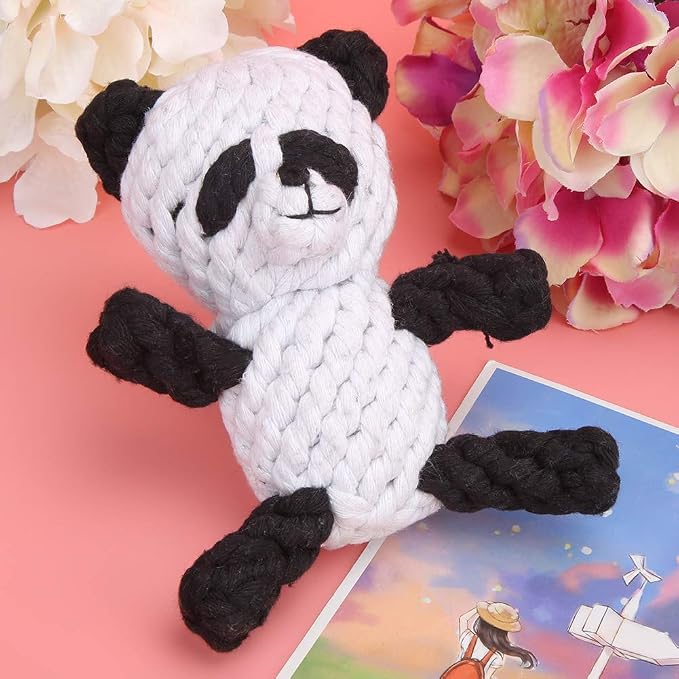 Pet Cotton Rope Biting Chewing Molar Toy, Cartoon Animal Shape & Pure Manual - Image 5