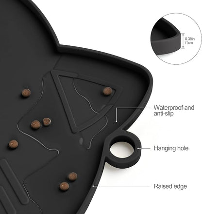 Coomazy Cat Food Mat, Thicker Dog Feeding Mat - Image 3