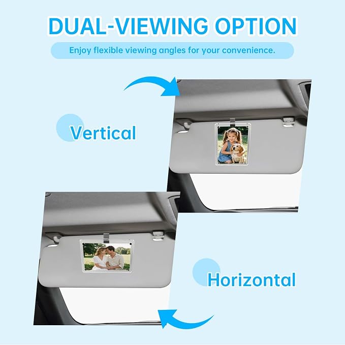 4 Pack Magnetic Car Visor Photo Holder – Personalized Acrylic Clip - Image 5