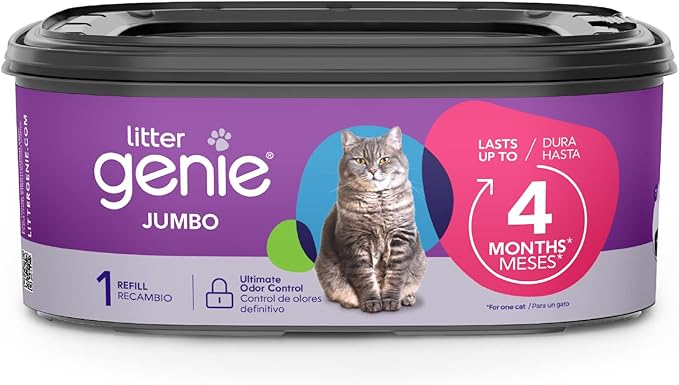 Litter Genie Refill Bags | Jumbo 1-Pack, 28 total ft | Up to 4 Months of Supply by LitterGenie