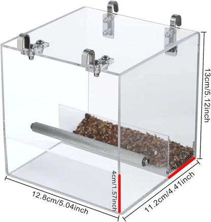 No Mess Bird Feeder for Cage, Automatic Acrylic Bird Feeder Seed Catcher Tray - Image 2